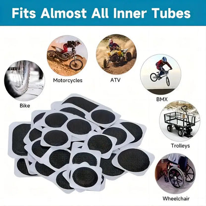 Bike Tire Repair Kit – Patches, Grinding Film, Crowbar & Multifunctional Tools for Cycling Repairs
