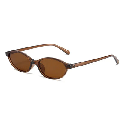 Retro Oval Frame Sunglasses — Trendy Small Frame Punk Cat Eye Sunshade Glasses, Personalized Fashion Sun Protection Eyewear