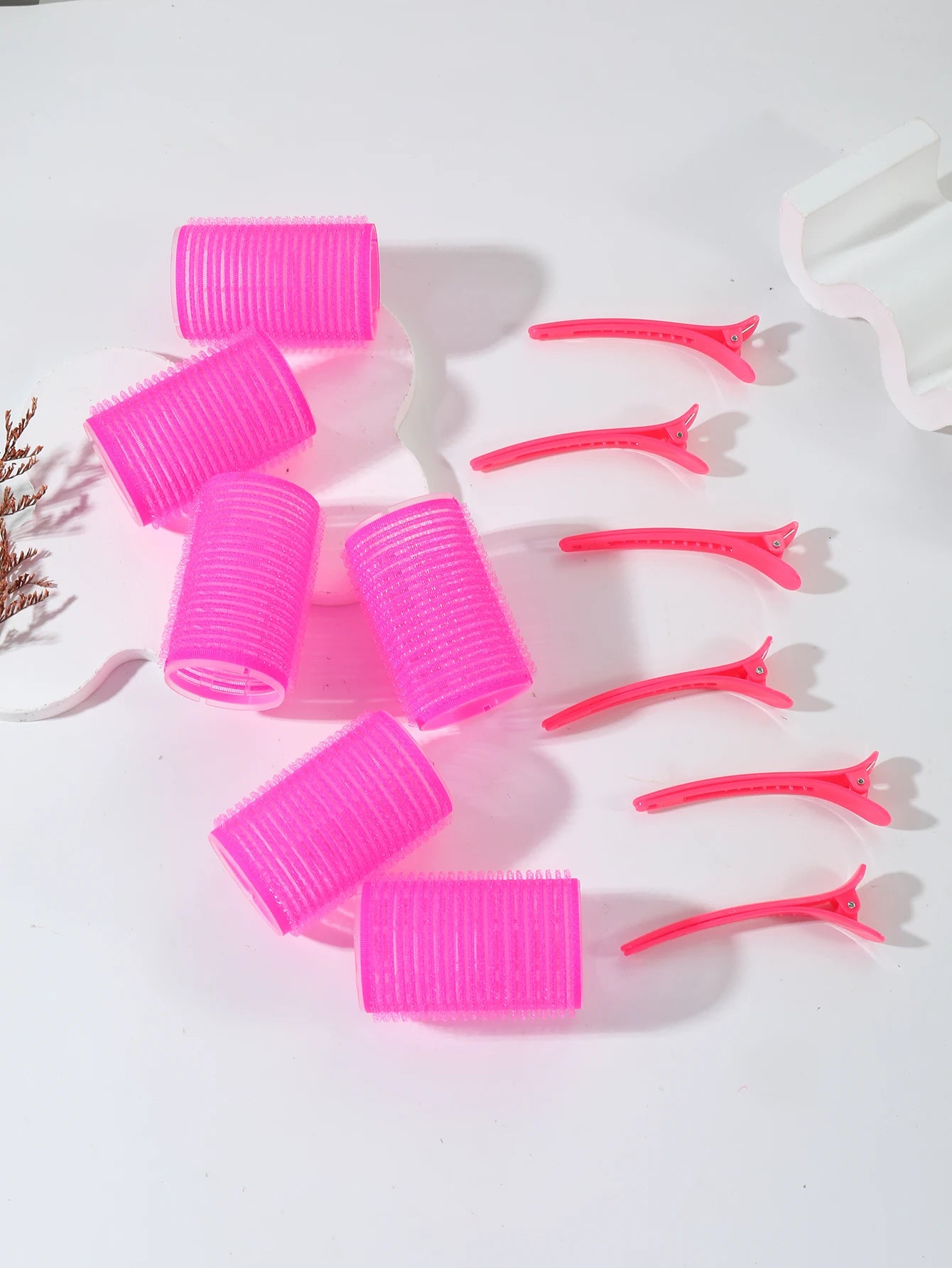 12pcs Air Bar Curling Iron Tube Set – Self-Adhesive Hair Rollers & Bangs Clips for Styling Real Hair & Wigs
