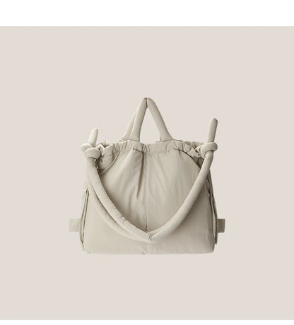 2023 Casual Nylon Padded Tote Bag – Soft Puffer Shoulder & Crossbody Handbag for Women, Large Capacity Vintage Design