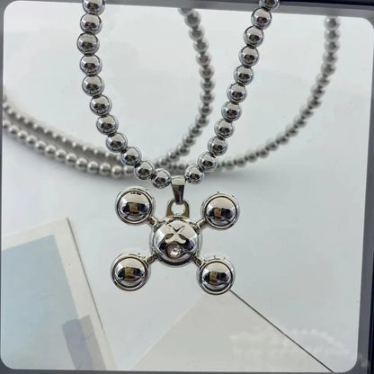 Quad Ball Pendant Necklace - Hip Hop Style Stainless Steel Jewelry for Men & Women, Fashion Personality Collection