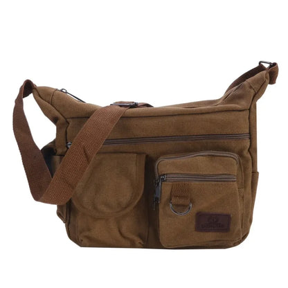 Men's Casual Sling Bag – Vintage Crossbody Messenger Shoulder Bag for Travel & Outdoor Use