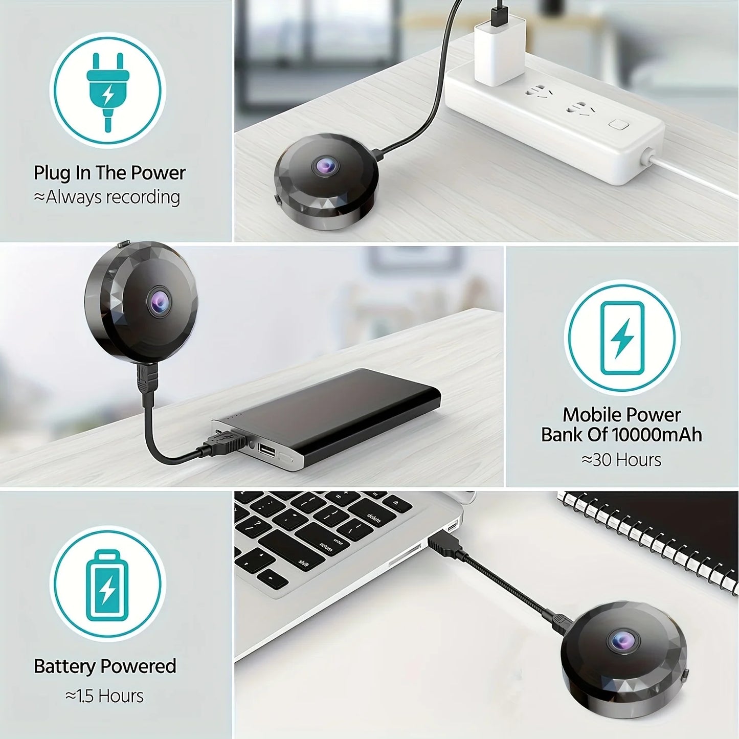 Xiaomi A11 Mini WiFi Security Camera - 1080P HD Wireless Rechargeable Monitoring Camera with Motion Detection & Remote Video Recording