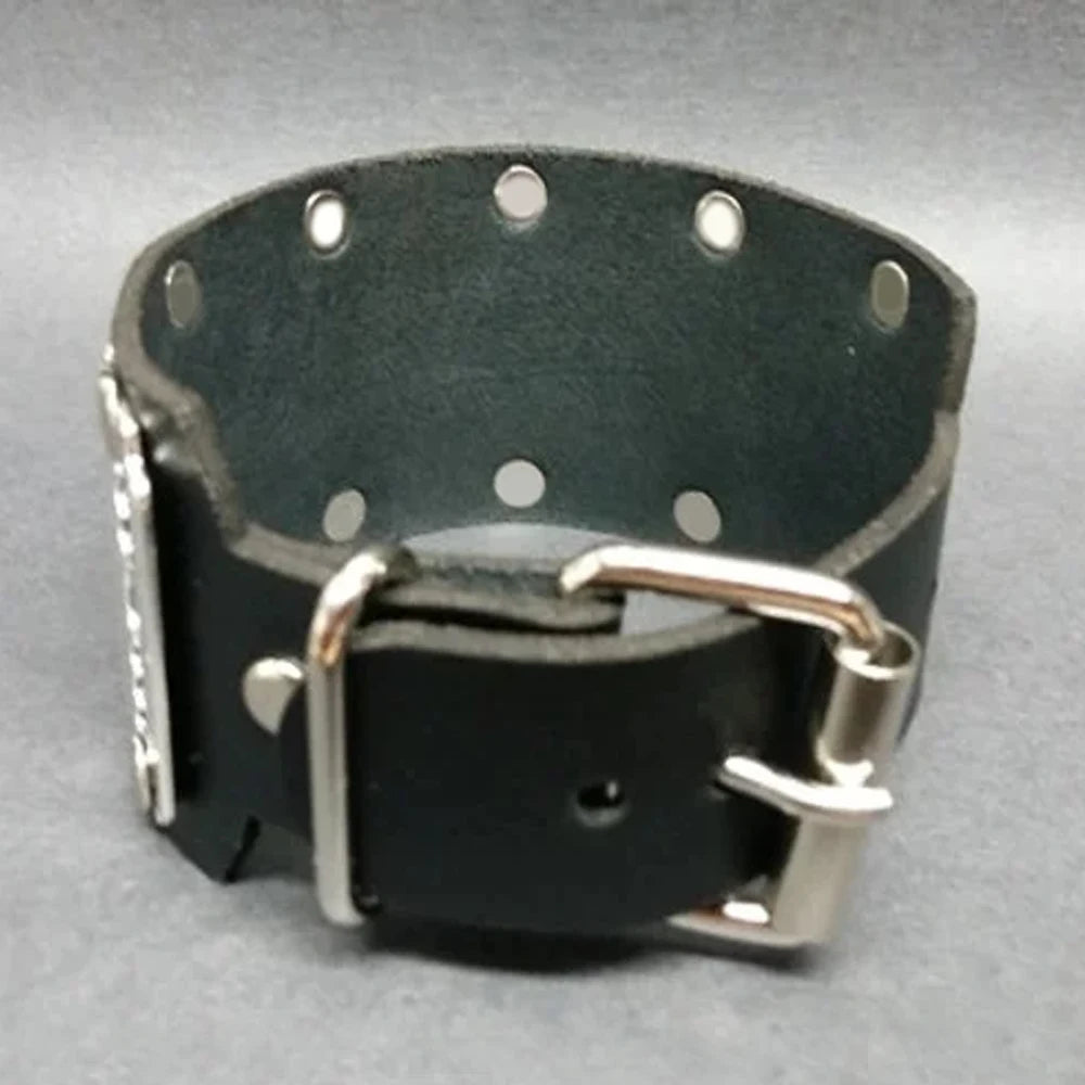 Halloween Gothic PU Leather Bracelet - Punk Hip-Hop Party Costume & Fashion Accessory