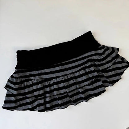 Women’s Y2K Striped Mini Skirt - Color Block A-Line Street Style Fashion Skirt