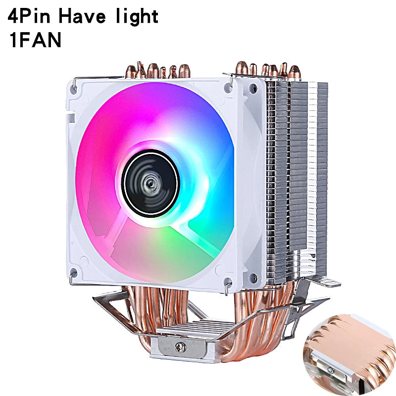 CPU Cooling Fan with Air-Cooled Radiator – Compatible with LGA2011, 115x, 1200, 1700 & AMD