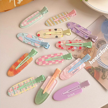 12-Piece Colorful Hair Clips - Cute Duckbill Side Bang Clips for Girls, Broken Hair & Everyday Styling