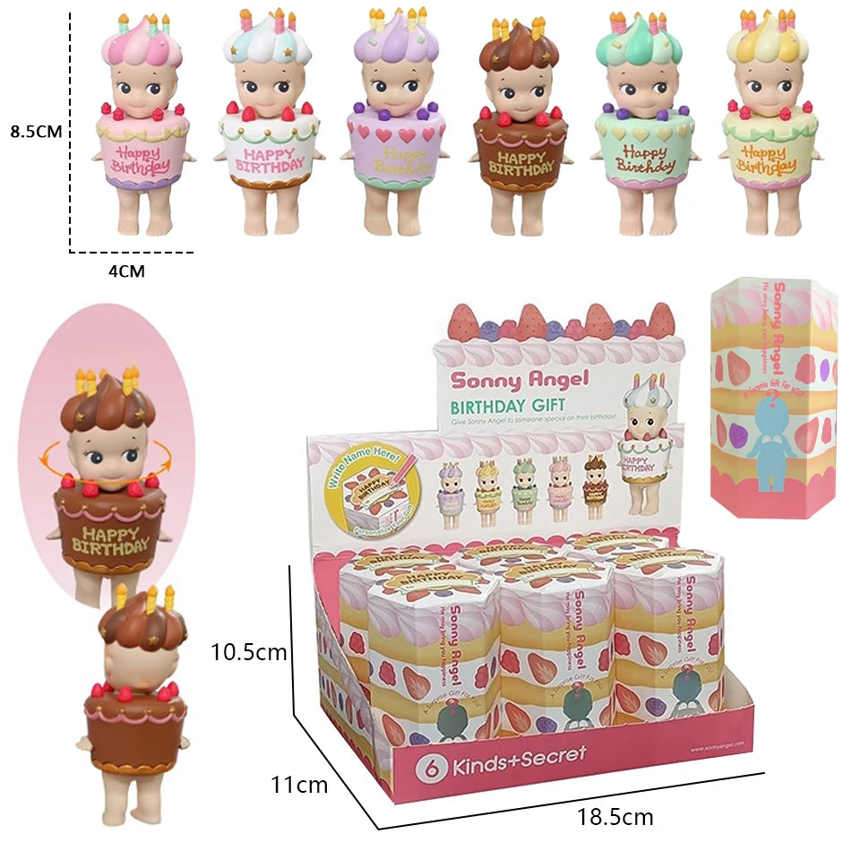 Sonny Angel Birthday Cake Series Mini Figures — Collectible Decorative Doll Toys, Kids Gift & Car/Office Decor