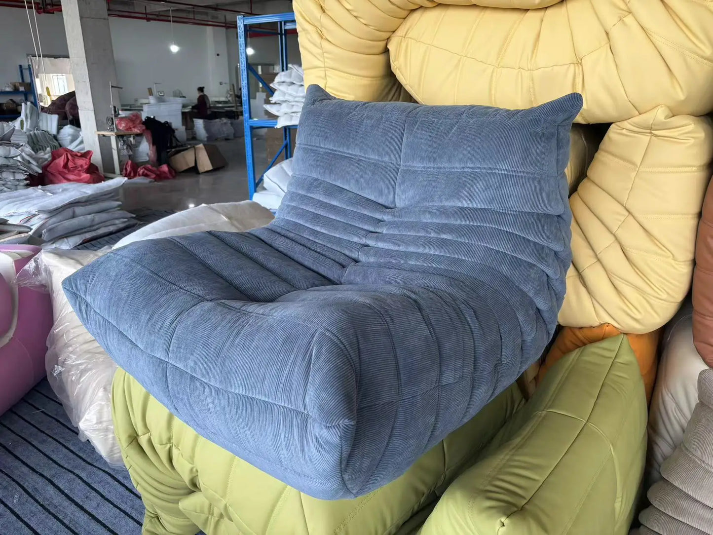 Caterpillar Single Sofa Chair – Cozy Tatami Lounge Chair for Living Room, Bedroom, Balcony, Reading, and Leisure