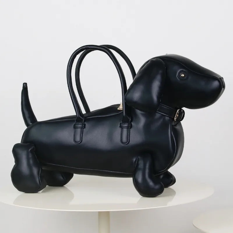 Women’s Fashion Cute Dachshund Handbag — Creative PU Soft Leather Shoulder Messenger Bag