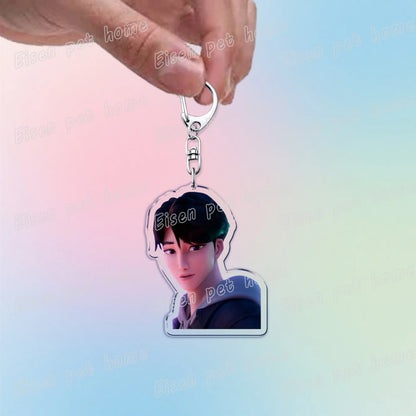 Kpop Demon Hunters Huntrix Saja Boys Keychain Bag Charm Rumi Zoey Jinu Ramen Keyring Fans Gift