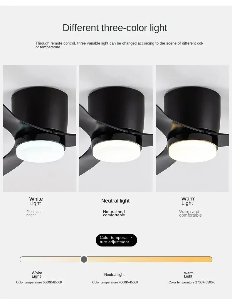 LED Ceiling Mounted Fan Light - Nordic Style Decorative Ceiling Fan for Living Room, Restaurant, and Minimalist Household Use