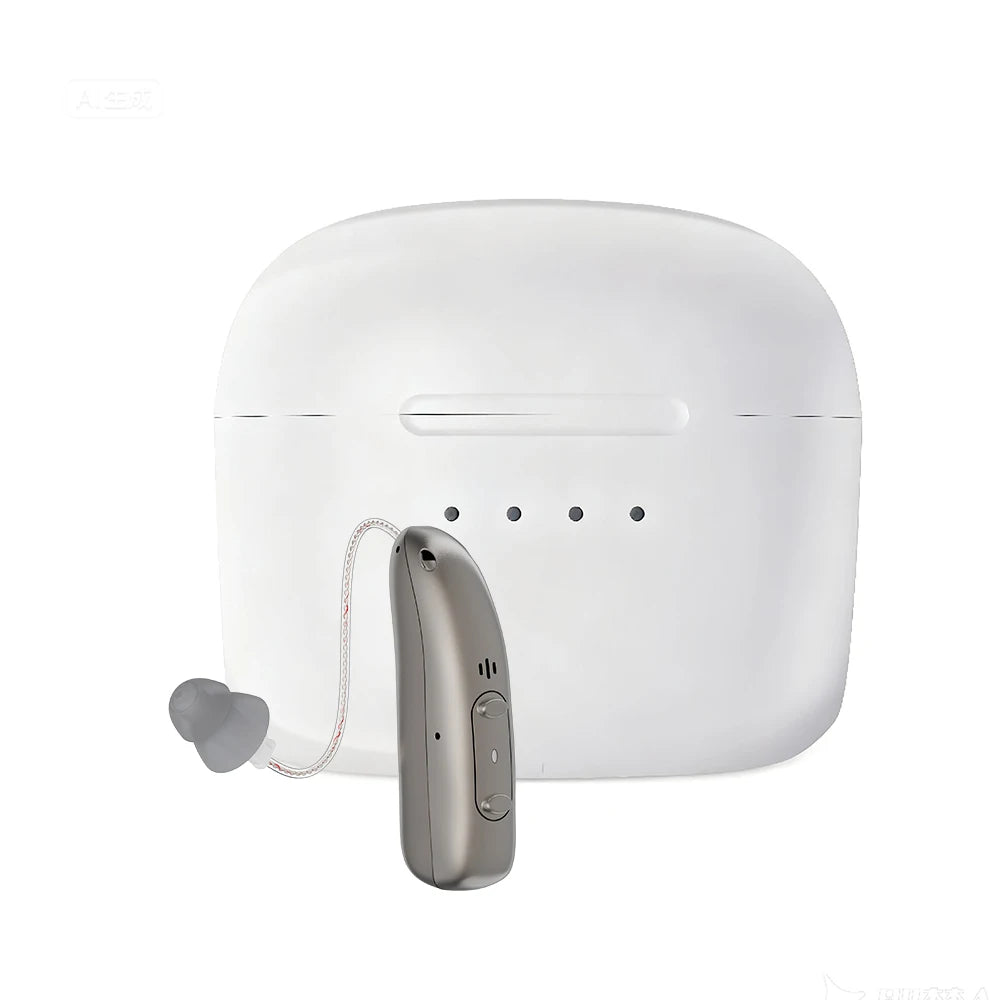 Mirasing Bluetooth Hearing Aid - Rechargeable RIC BTE with Noise Reduction & Charging Case