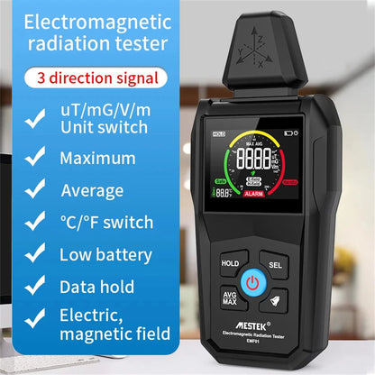 Professional EMF Meter Electromagnetic Field Detector - Portable Radiation Tester with Alarm for Home, Office & Ghost Hunting