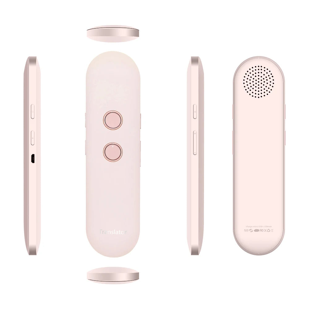 2024 T4 Portable Wireless Smart Translator - Two-Way Instant Voice Translation in 40 Languages, Bluetooth Multi-Language App