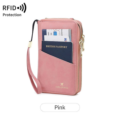 New Travel Passport Wallet – Fashionable Multi-Functional Double Zipper PU Leather Passport Cover with Clip