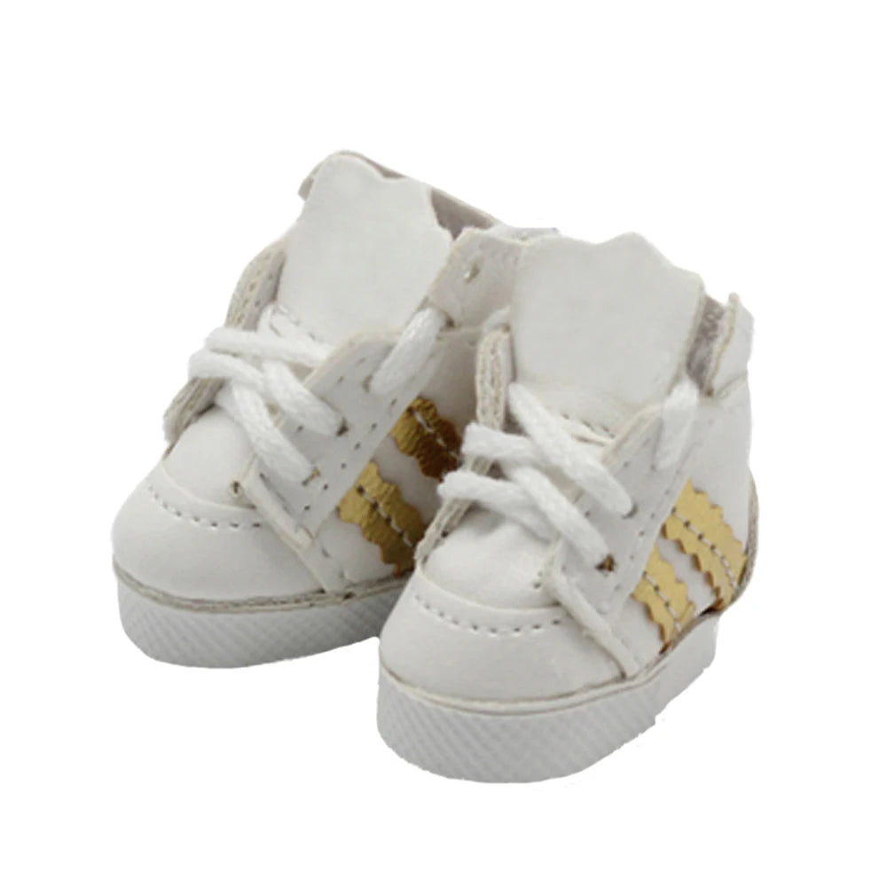 Labubu Doll Sneakers (4x1.8cm) - Shoes for 17cm Macaron Plush, 15cm EXO Cotton, & 1/6 BJD Dolls Accessories