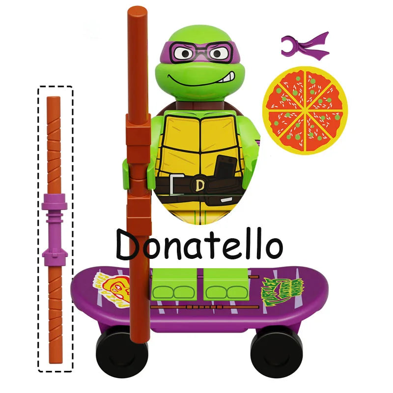 Ninja Turtles Building Block Action Figures – Leonardo, Raphael, Michelangelo, Donatello, Shredder & Splinter Cartoon Movie Toy Set