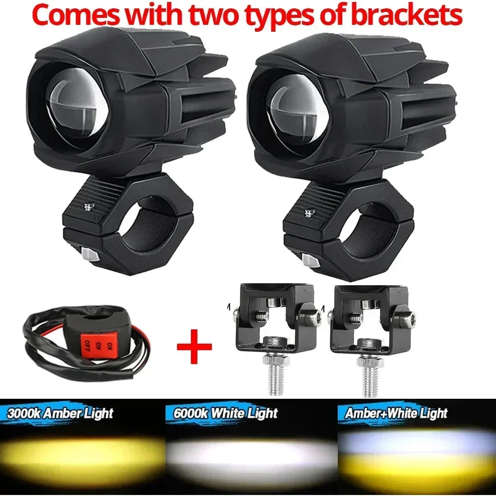 200W LED Motorcycle Spotlight – Fog & Auxiliary Headlights for Off-Road, UTV, Truck, 12V/24V