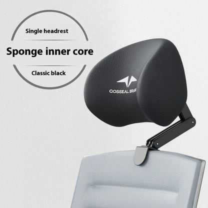 New Office Chair with Adjustable Headrest – Ergonomic Retractable Pillow & Waist Protection Cushion for Comfortable Rest