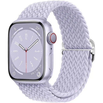 Braided Nylon Apple Watch Band – Adjustable Sport Strap Compatible with Ultra 2, Series 10/9/8/7/6/SE (40–49mm) Wrist Bracelet