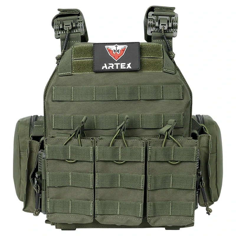 ARTEX Tactical Vest – 1000D Nylon, Quick Release, 6094K with Triple Magazine Pouch for Hunting & Airsoft Combat