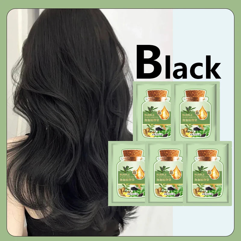 Pure Natural Herbal Hair Dye Shampoo – 5-Minute Gray & White Hair Color, Non-Irritating Hair Repair for Men & Women