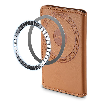 Magnetic Cowhide Leather Mobile Phone Card Holder: Compatible with iPhone 12, 13, 11, 14, 15 Pro Max Plus - Magsafe Wallet Case for Bank Cards and IDs