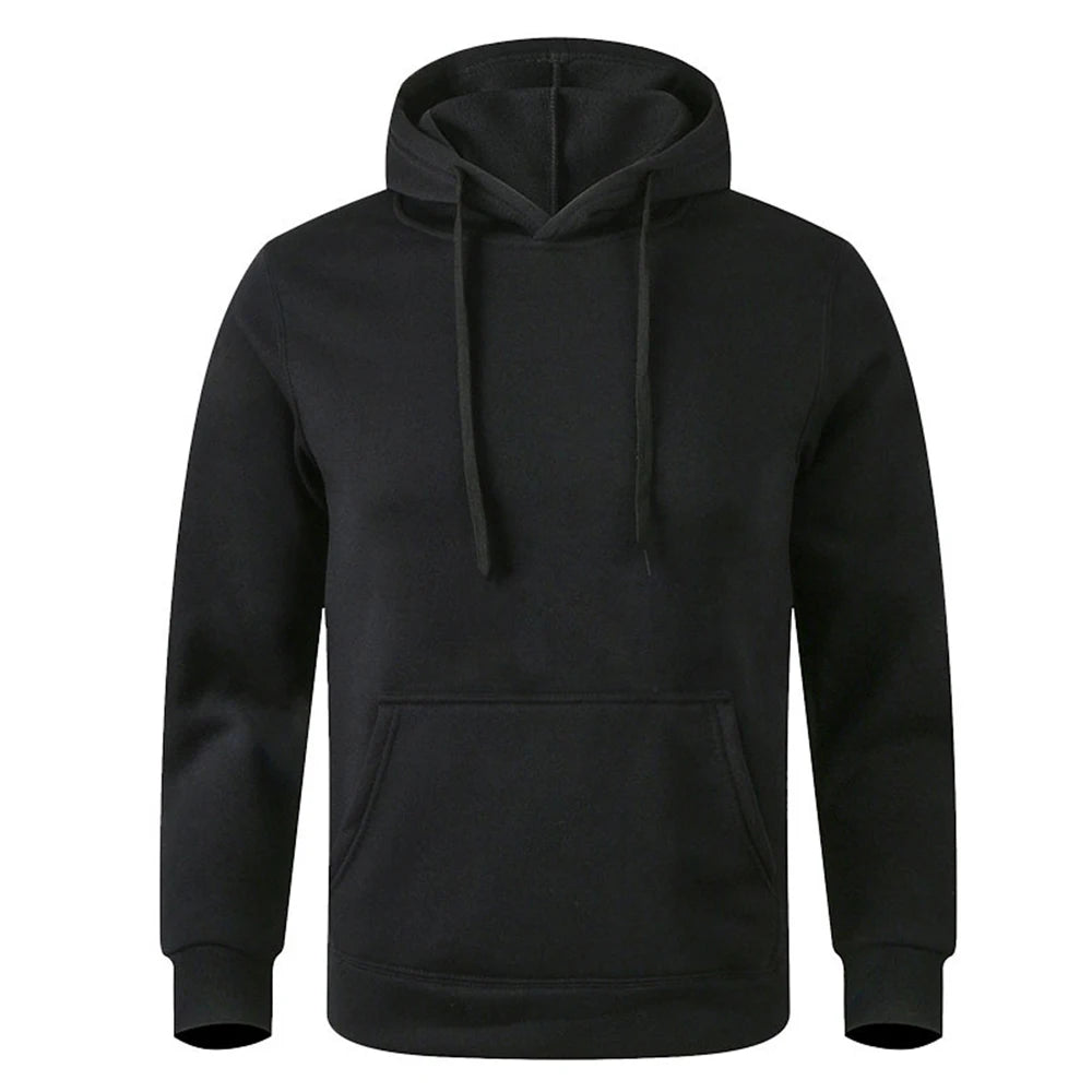 Unisex Warm Sweatshirt — Casual Solid Color Streetwear Pullover with Pocket, Sport & Fitness Hoodie in Multiple Colors