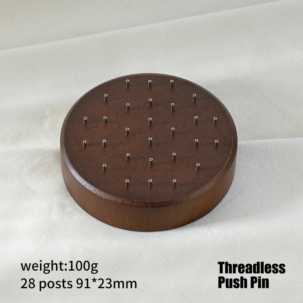 High-Quality Beech Wood Jewelry Display Stand — Push Pin Holder for 16G/14G Threadless Piercing & Body Jewelry
