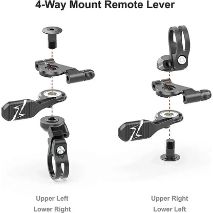 CNC Bike Dropper Seatpost with 4-Way Mount & Remote Lever — Fits Internal & External Routing
