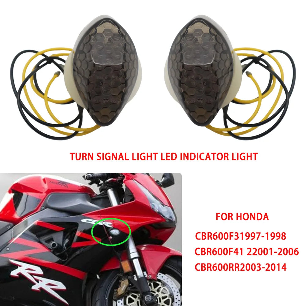 LED Motorcycle Front Turn Signal Lights – Flush Mount for Honda CBR600F3/F4i/RR