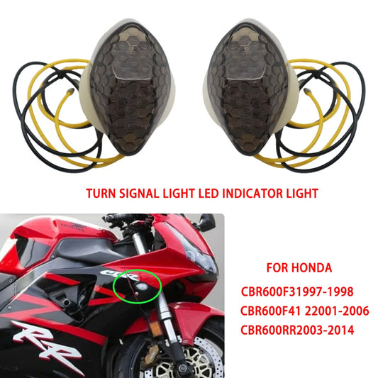 LED Motorcycle Front Turn Signal Lights – Flush Mount for Honda CBR600F3/F4i/RR