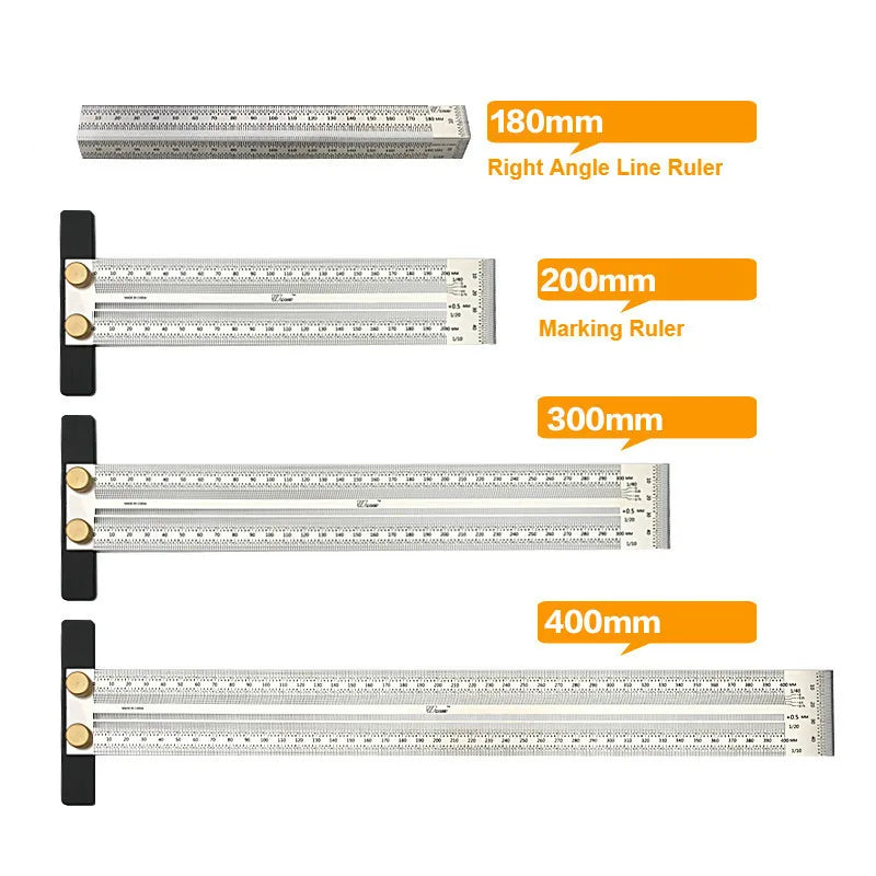 High-Precision T-Type Hole Ruler | Stainless Steel Woodworking Scribing Mark Line Gauge Measuring Tool