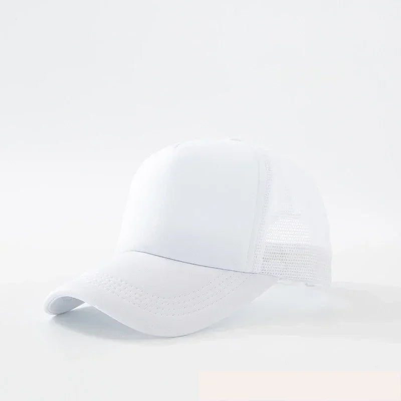 Custom Logo Trucker Hat - Adjustable Polyester Mesh Baseball Cap for Men & Women
