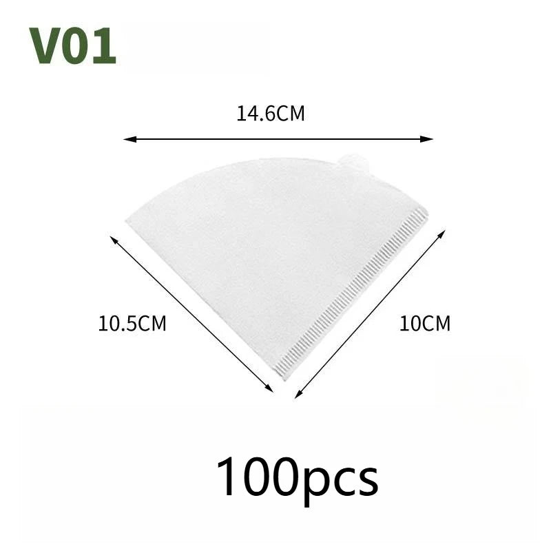 50/100pcs Disposable Cone Coffee Filter Paper – Easy Pour Over Drip Filters for Coffee Machines & Tea Brewing