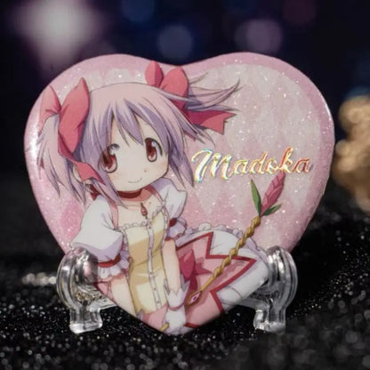 Madoka Magica Anime Cosplay Brooch - Metal Heart Backpack Pin Badge