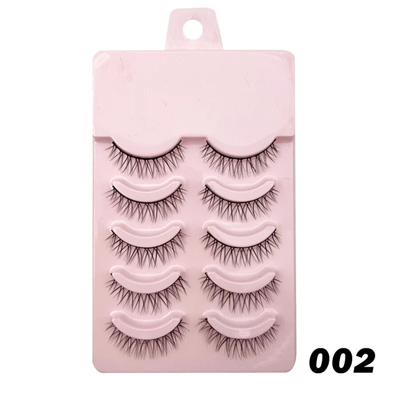 Manga Style Soft Natural False Eyelashes Wispy Thick Daily Wear Makeup Lashes