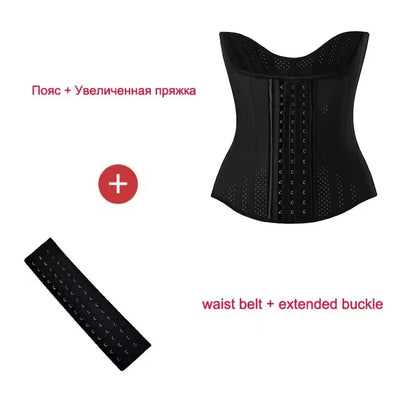 5XS-4XS Latex Rubber Waist Trainer – High Compression 25 Steel Bone Corset Shapewear, Belly Body Shaper Fajas Colombian Girdle Belt