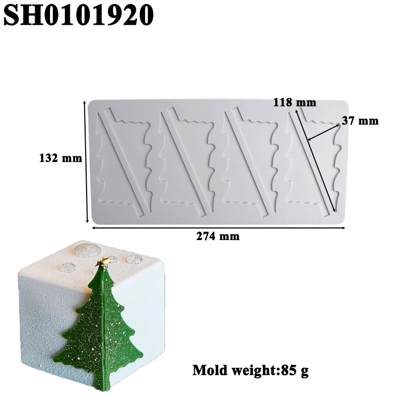 Christmas Silicone Cake Molds — Tree, Snowflake & Hat Shapes for Mousse, Chocolate & Holiday Baking
