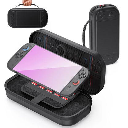 EAV Nylon Hard Shell Case for Nintendo Switch 2 - Portable Waterproof Storage Bag with Card Slot, Anti-Drop Protection