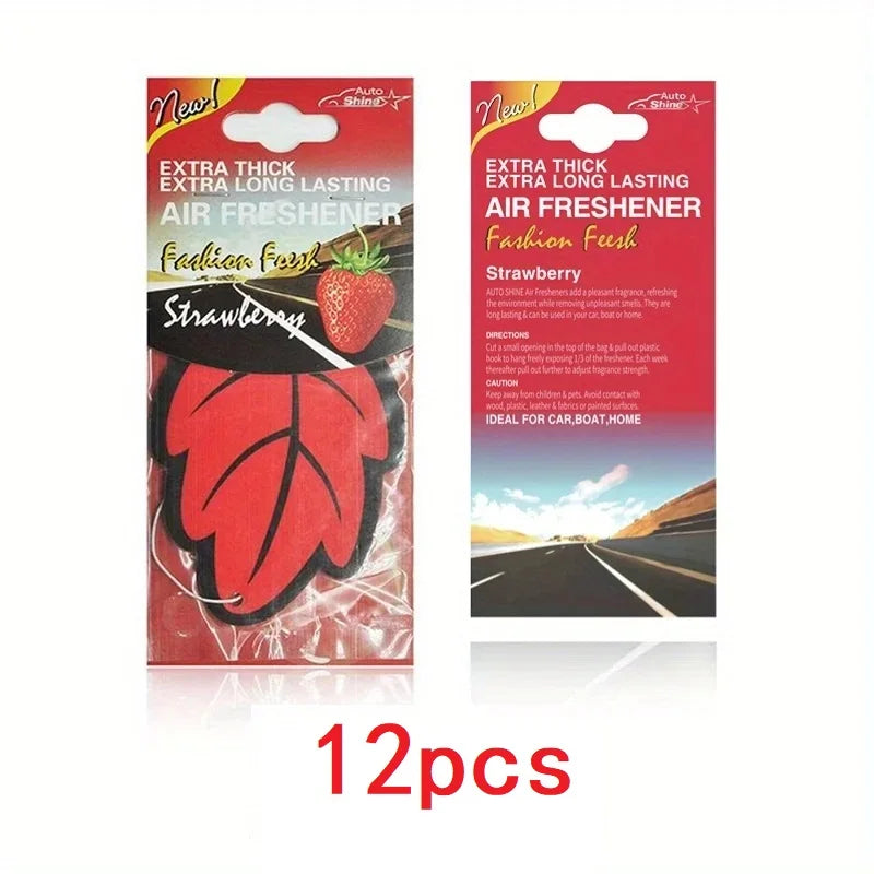 3-60PCS Car Air Fresheners — Natural Scented Tea Paper, Vanilla Fragrance, Leaf-Shaped Auto Interior Accessories