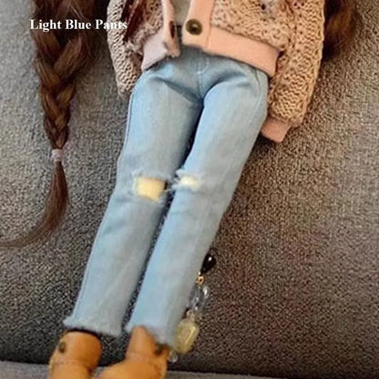 Casual DIY Doll Clothes — Handmade Cute T-Shirt, Vest & Jeans Outfit for Licca OB24/26/27 Dolls