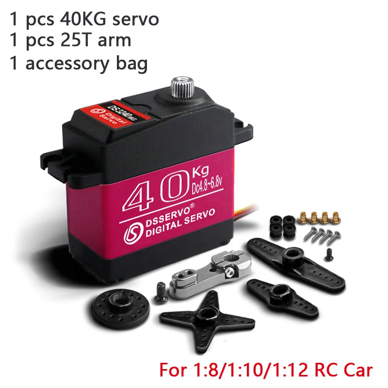 Waterproof High-Speed Digital Servo – 20kg-40kg Metal Gear RC Servo for 1/8 & 1/10 Scale Baja Cars