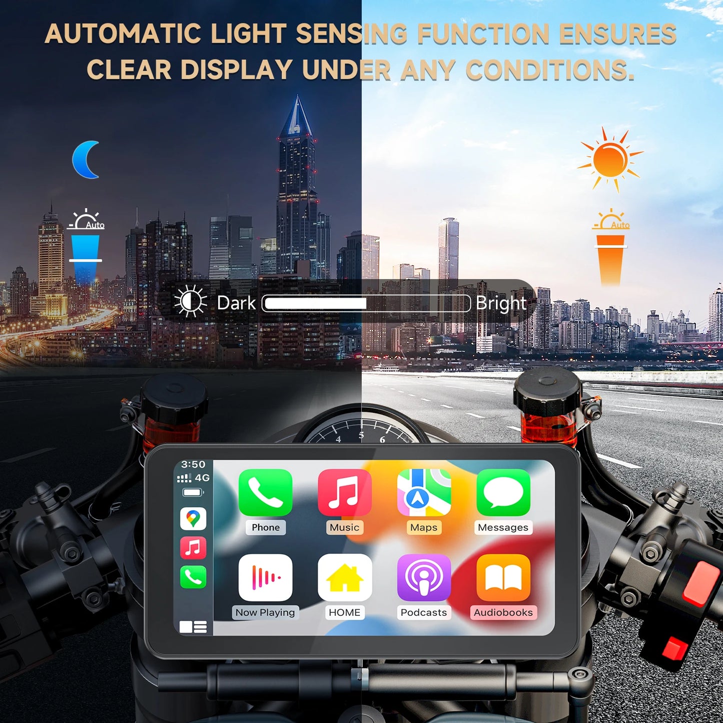 6.25 Inch Portable Motorcycle GPS Navigator with Wireless Apple CarPlay & Android Auto Touchscreen – Spedal CL871