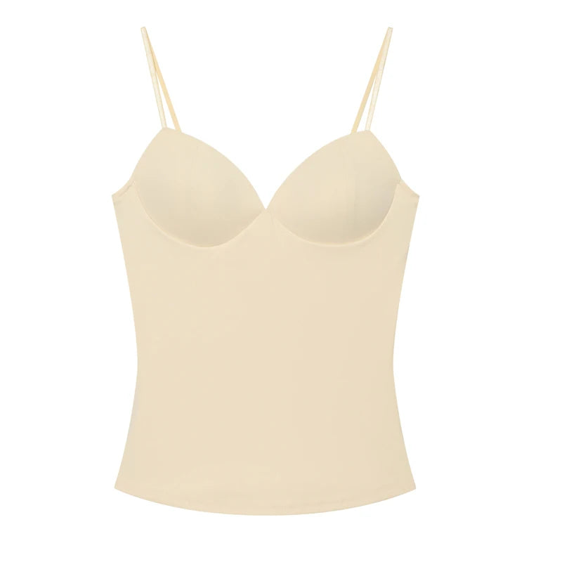 Women’s Sleeveless Crop Top - Backless Corset Camisole Bodycon Bustier Tank Top with Adjustable Straps