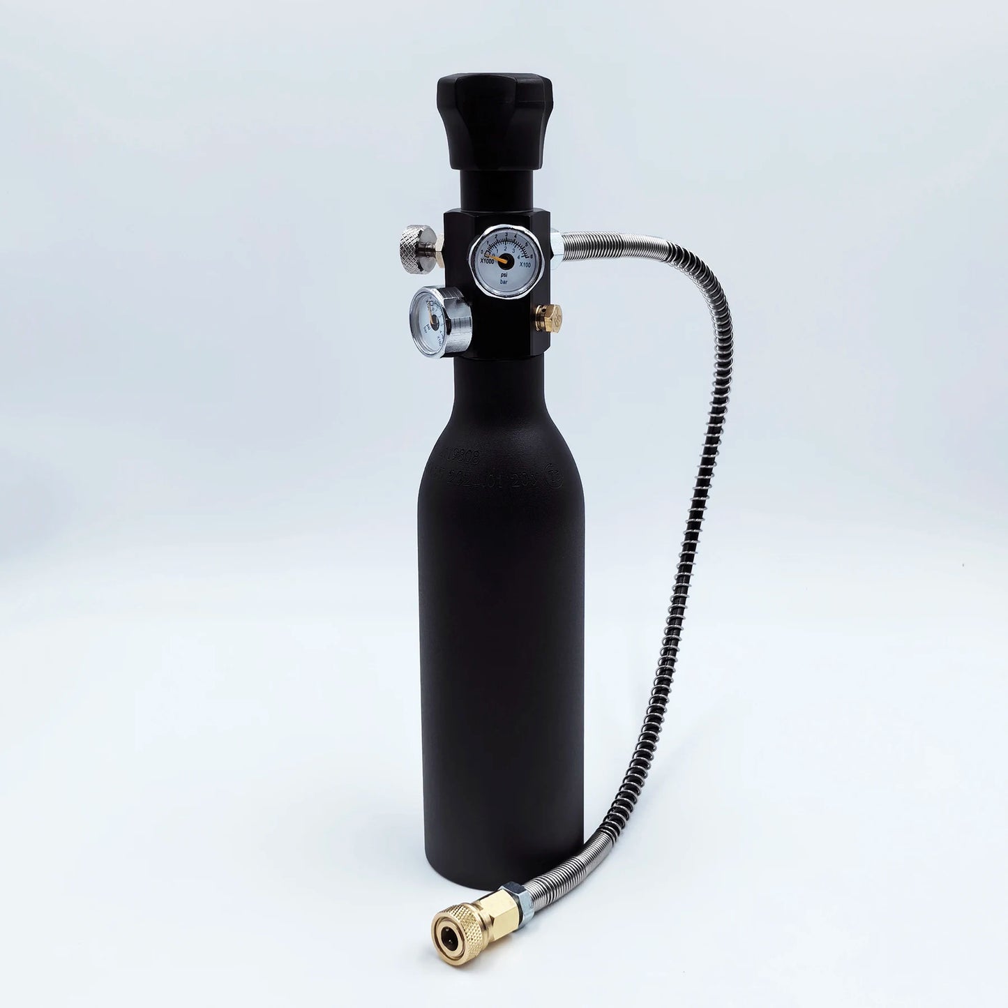 HPA Compressed Air Tank Charging Valve – Scuba Filling Station Hose with Gauge (20in, M18x1.5 or 5/8"-18UNF, 4500Psi/300Bar)