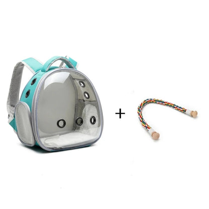 Bird Carrier Travel Backpack - Portable Acrylic Bubble Cage for Parrots and Small Birds, Outdoor Hiking & Travel Pet Bag