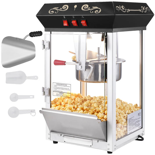 SucceBuy Commercial Popcorn Maker Machine — 850W Countertop Popper with 8oz Kettle, Makes 48 Cups