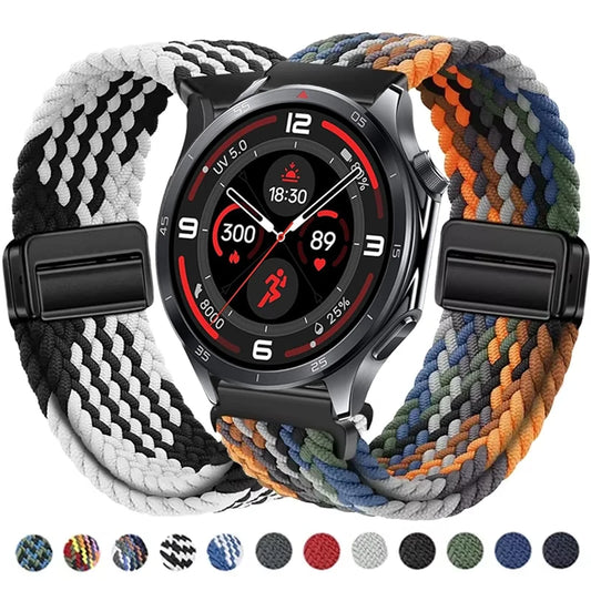 22mm Braided Nylon Watch Band – Loop Sport Strap for OnePlus Watch 3/2, OPPO Watch X/X2/4 Pro & 46mm Smartwatch Bracelet
